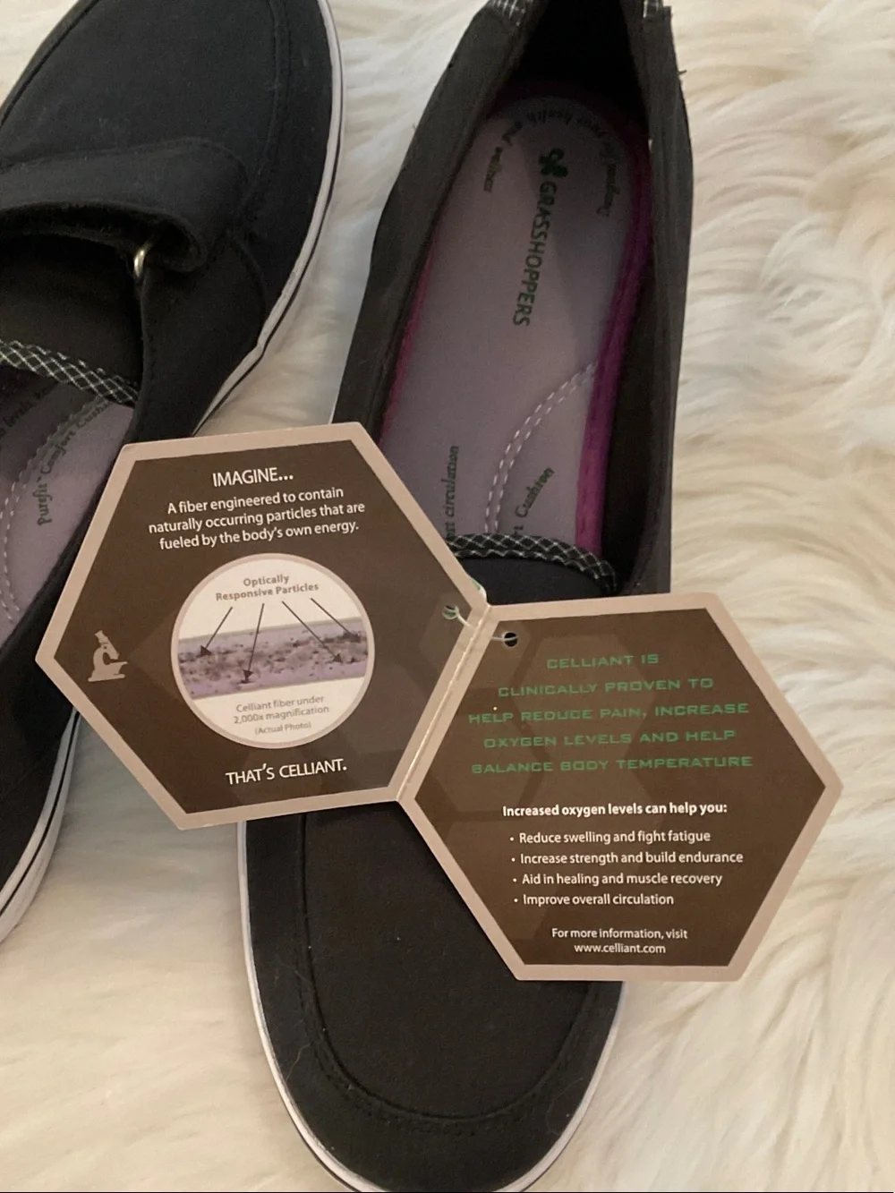Comfortable Black Slip-On Shoes/Velcro Closure/comfort